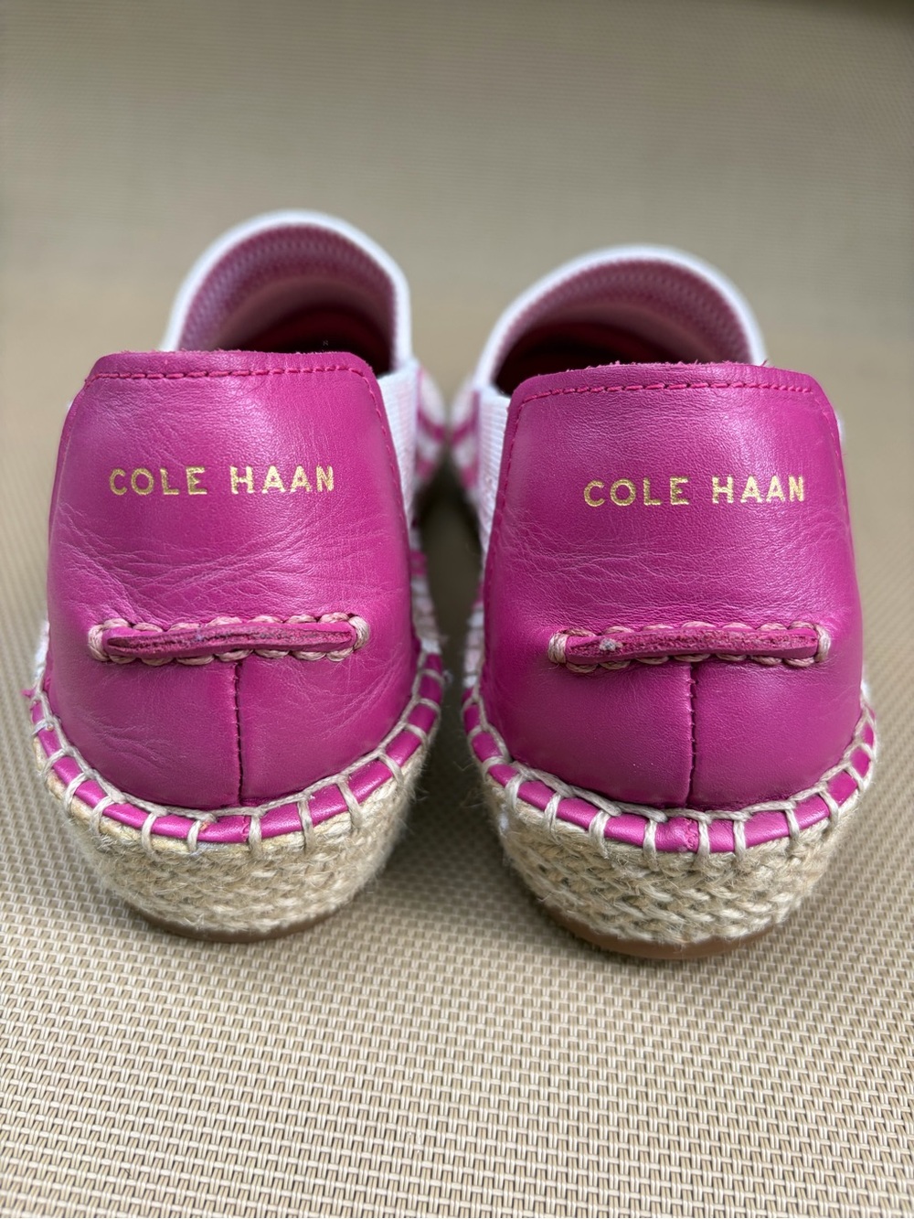 Cole Haan Cloudfeel Stitchlite Espadrille Flat Slip On Pink Stripe Size 7.5 - Picture 6 of 13